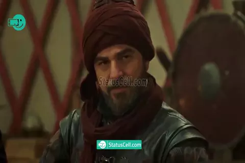 Ertugrul Cute Smile in front of Halima